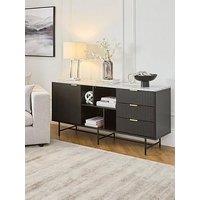 Very Home Lucero Large Multi Sideboard - Black/Brass
