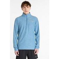 New Balance Mens Training Space Dye 1/4 Zip - Blue