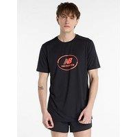 New Balance Mens Running Essential Graphic T-Shirt - Black