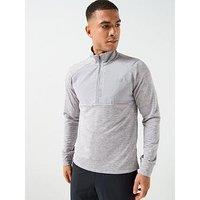 New Balance Mens Running Athletics Heat Grid 1/2 Zip Top - Grey