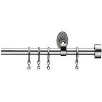 The Very Collection Stud End Finial Stainless Steel Extendable Curtain Pole