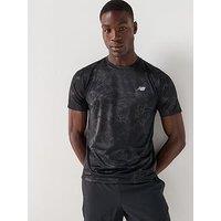 New Balance Mens Running Athletics Printed T-Shirt - Grey