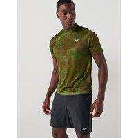 New Balance Mens Running Athletics Printed T-Shirt - Green