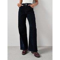 The Very Collection Co-Ord Flocked Denim Wide Leg Jeans - Navy
