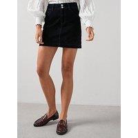 The Very Collection Co-Ord Flocked Denim Skirt - Navy