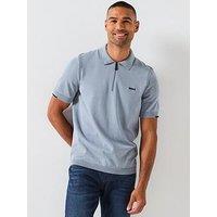 Boss Ever-X Knitted Polo Top - Grey