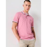 Boss Paddy Regular Fit Tipping Polo Shirt - Light Pink