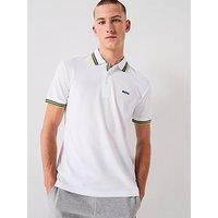 Boss Paddy Regular Fit Tipping Polo Shirt - White