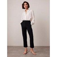 Mint Velvet Cropped Tapered Trousers - Black