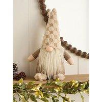 Heaven Sends Gonk In Fluffy Check Hat Christmas Decoration