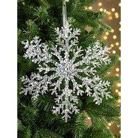 Heaven Sends Set Of 2 Snowflake Christmas Tree Decorations - 30 Cm