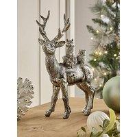 Heaven Sends 22 Cm Stag With Woodland Friends Christmas Decoration