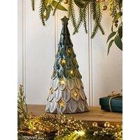 Heaven Sends 25 Cm Light Up Ombre Ceramic Christmas Tree
