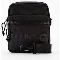 Hugo Nosh Split Logo Zip Crossbody Bag - Black