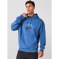 Hugo Relaxed Fit Duspliter Split Logo Crew Sweat - Blue
