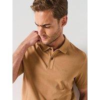 Boss Pallas Regular Cotton Pique Polo Shirt - Dark Beige