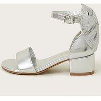 Monsoon Girls Two Part Bow Heeled Sandals - Silver