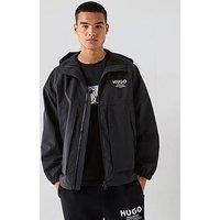 Hugo Blue Bod2531 Regular Fit International Logo Lightweight Jacket - Black