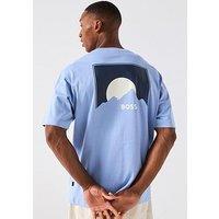 Boss Move Relaxed Fit Back Print T-Shirt - Light Blue