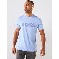 Boss Thinking 1 Regular Fit Large Logo T-Shirt - Light Blue