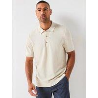 Boss H-Iannotti Knitted Polo Shirt - Cream