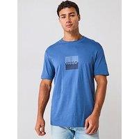 Hugo Regular Fit Dusplit Logo T-Shirt - Blue