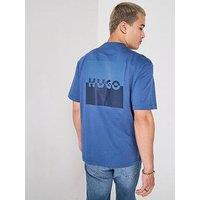 Hugo Relaxed Fit Dusplito Back Print T-Shirt - Blue