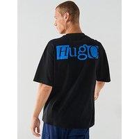 Hugo Blue Nilte Loose Fit Left Chest Stencil Logo T-Shirt - Black