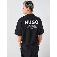 Hugo Blue Nalono Oversized International Logo Backprint T-Shirt - Black
