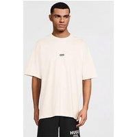 Hugo Blue Nalono Oversized International Logo Backprint T-Shirt - Off White