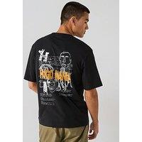 Hugo Blue Nedix Relaxed Fit Blue Mania T-Shirt - Black