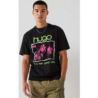 Hugo Blue Nopix Relaxed Fit Feel Good Grunge T-Shirt - Black