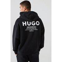 Hugo Blue Nazardo Oversized International Logo Hoodie - Black