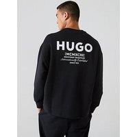 Hugo Blue Naviu Loose International Logo Crew Sweat - Black