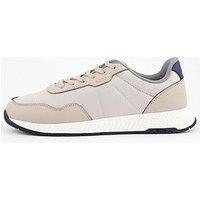 Boss Titanium Nylon/Leather Lace Runner - Brown