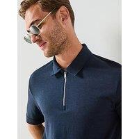 Boss H-Paras 57 Regular Fit 1/4 Zip Polo Shirt - Navy