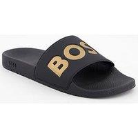Boss Aryeh Contrast Logo Slide - Black/Gold
