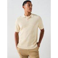 Boss Akoppo Knitted Polo Shirt - Beige