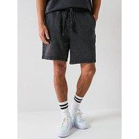Hugo Blue Nebusho Relaxed Fit Washed Jersey Shorts - Black