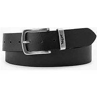 Levi'S Metal Two Horse Keeper Leather Belt - Black