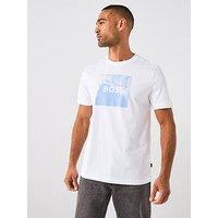 Boss Wheel Regular Fit Box Logo T-Shirt - White
