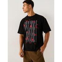 Hugo Oversized Fit Digraph Doves Graphic T-Shirt - Black