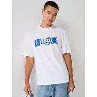 Hugo Blue Nugix Relaxed Fit Stencil Logo T-Shirt - White