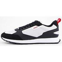 Hugo Icelin Nylon/Leather Lace Runner Trainers - White/Black