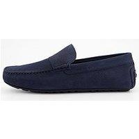 Boss Noel Nubuck Moccasin Casual Slip Ons - Navy