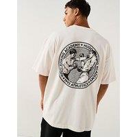 Hugo Oversized Fit Back Print Dwresto Sport Print T-Shirt - White