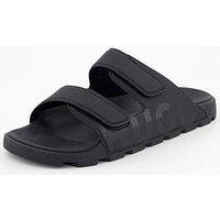 Hugo Evander Two Strap Logo Sandals - Black