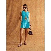 River Island High Neck Fitted Waistcoat - Blue