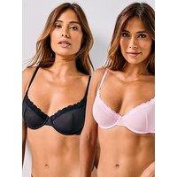 Dorina Doring Misha 2Pk Non Padded Wired Bra - Pink/Black