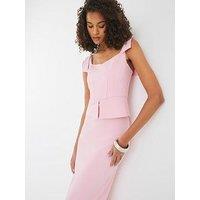 River Island Bow Corset Midi Dress - Pink